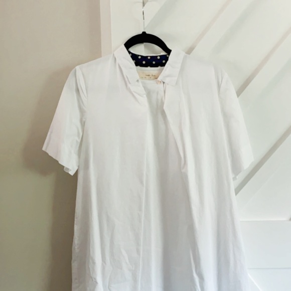 Anthropologie White Collared Shirt Mini Dress - Picture 5 of 8